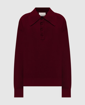 Alemais Claudia burgundy wool sweater with polo collar 7550K