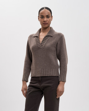 Magda Butrym Brown cashmere pullover KNITWEAR16POLO243726
