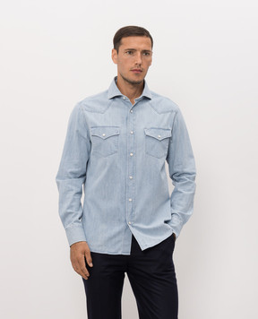 Brunello Cucinelli Blue denim shirt MH1924008