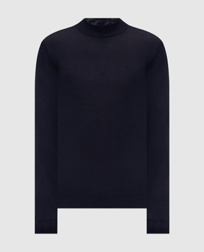 Stefano Ricci Blue wool, silk and cashmere jumper with logo monogram KE08004L10E26374
