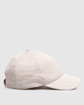 Stefano Ricci Gray cap with linen and silk pattern MCV61NV18FDN29HA