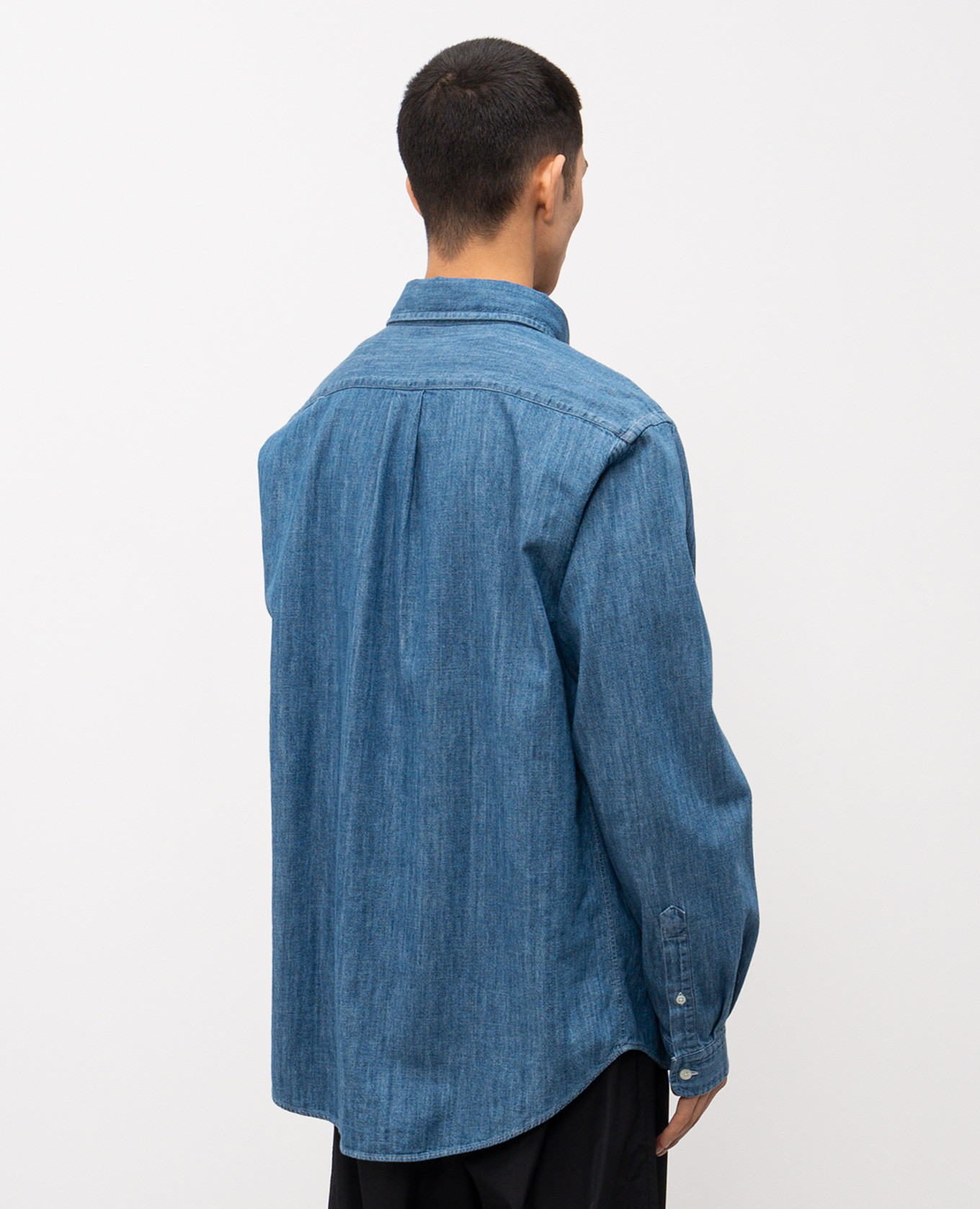 Blue denim shirt with monogram logo Sporty & Rich 4