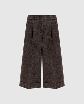 Peserico Brown culottes with wool and silk P04666H04468