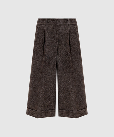 Brown culottes with wool and silk