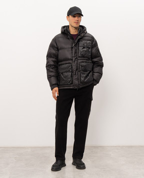 C.P. Company Black down jacket with logo patch MOW216A110416M