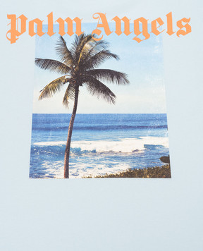 Palm Angels Children's blue T-shirt with Since 2015 print PBAA002S26JER002
