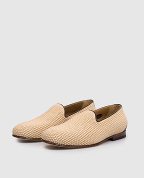 Sturlini Beige raffia slip-ons U1852
