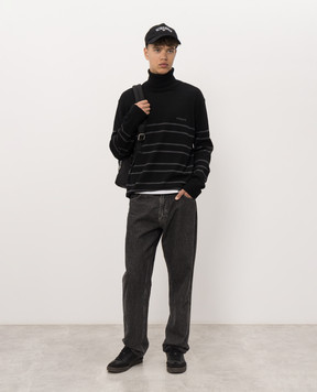 Iceberg Black wool golf with logo embroidery A0069005