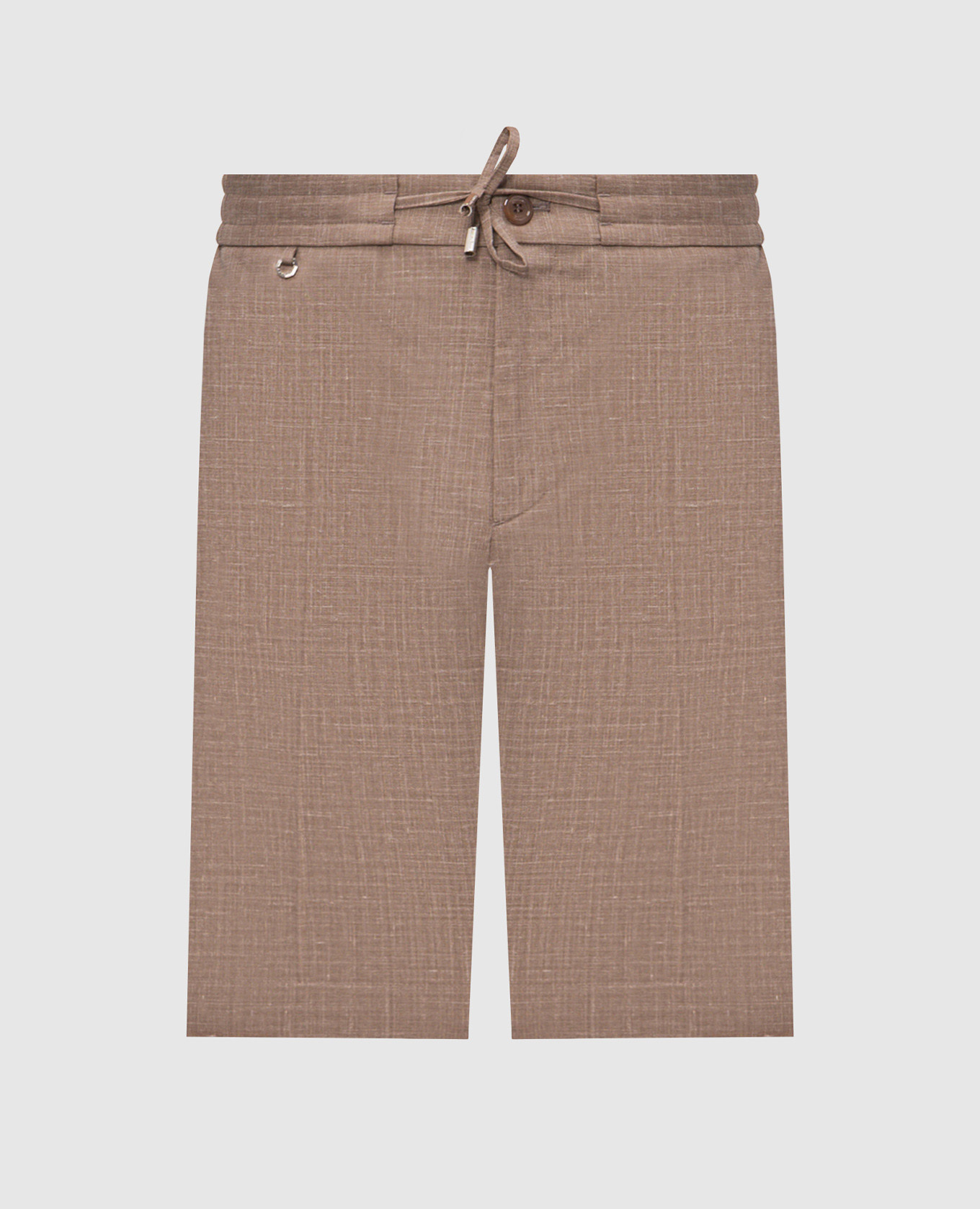 Brown shorts made of wool, silk and linen
