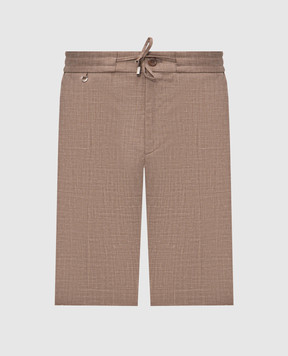 Stefano Ricci Brown shorts made of wool, silk and linen M1T6100331WKL07U