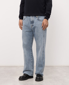 Balmain Blue jeans with logo patch HH1ML138DF97