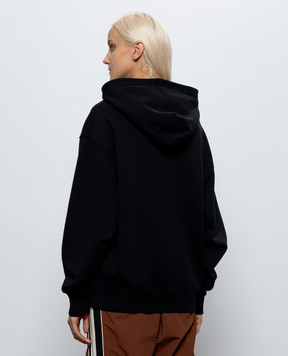 Palm Angels Black hoodie with a print of the inscription PAMBB003FL001w