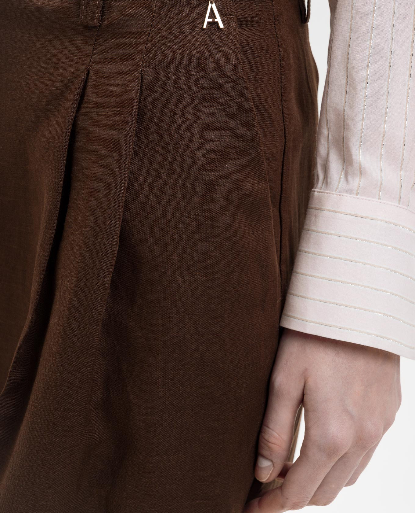 Brown linen pants Twinset 5