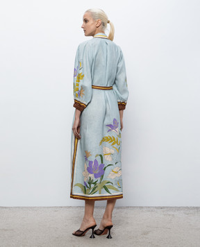Alemais Blue linen shirt dress 6896D