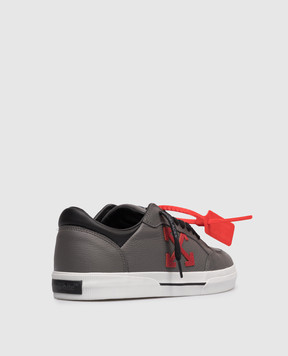 Off-White Grey Vulcanized Leather Sneakers OMIA293S26LEA001