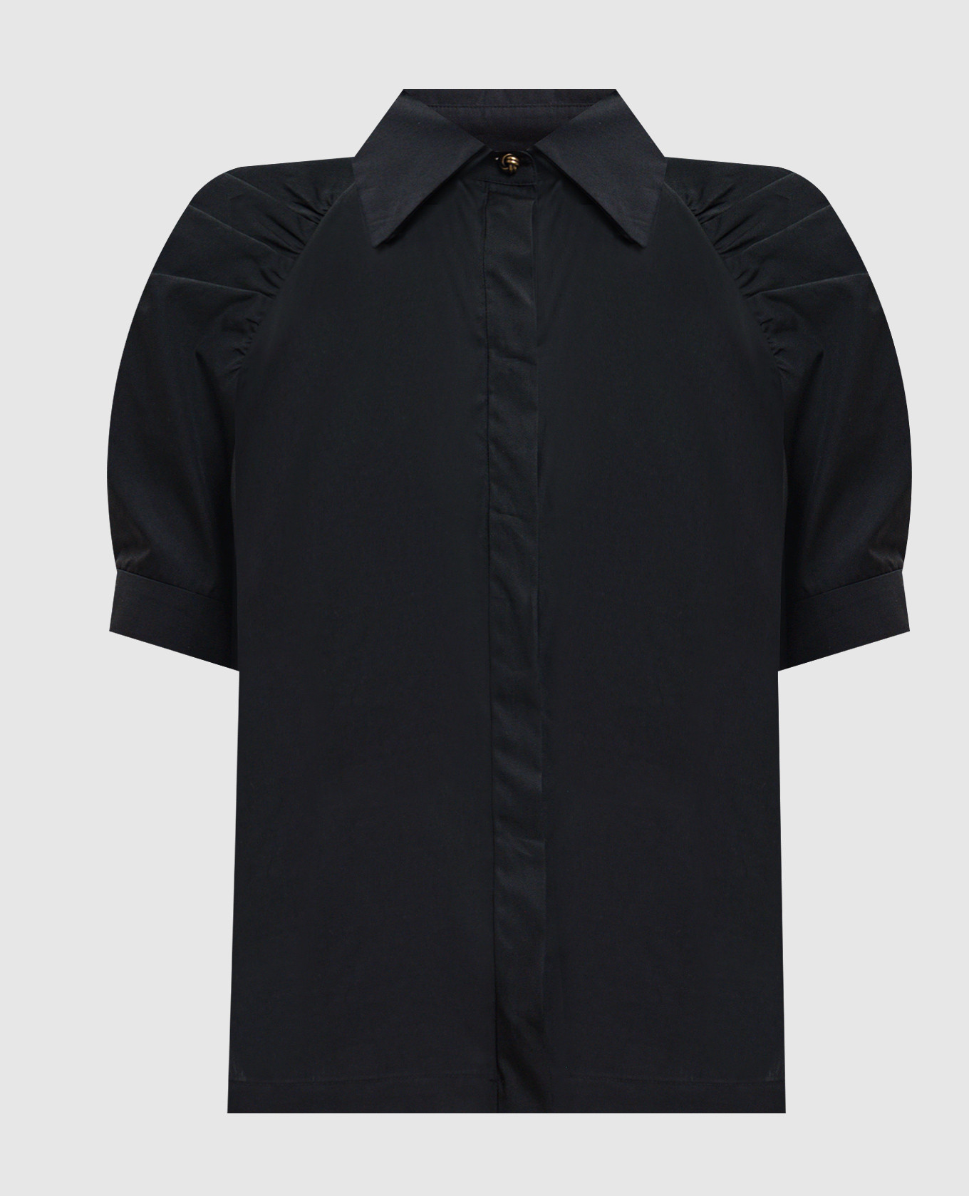Black blouse with short sleeves