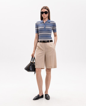 Max Mara TALLERO blue striped silk and wool top MSTTALLERO