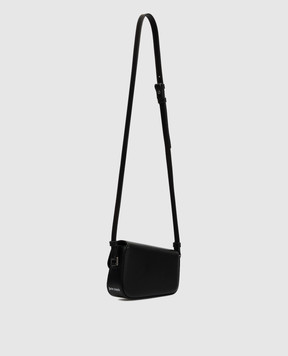 Palm Angels Black leather cross-body bag with logo print PAWNN002LT001