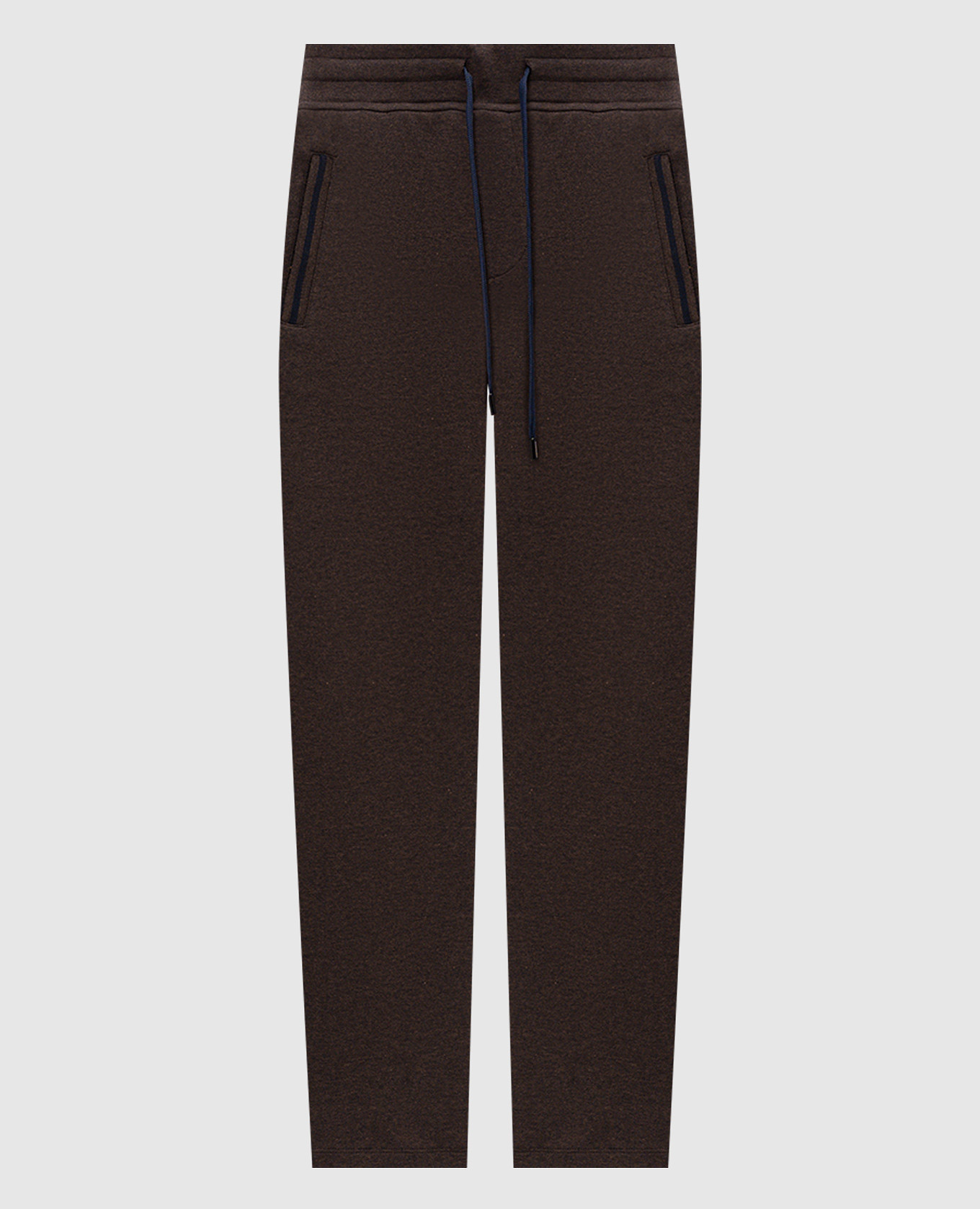 Brown pants with embroidered emblem