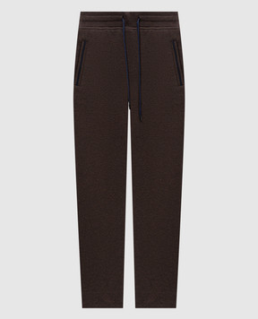 Castangia dal 1850 Brown pants with embroidered emblem DMSDM192