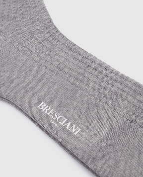 Bresciani Grey ribbed socks MC014LI0618XX