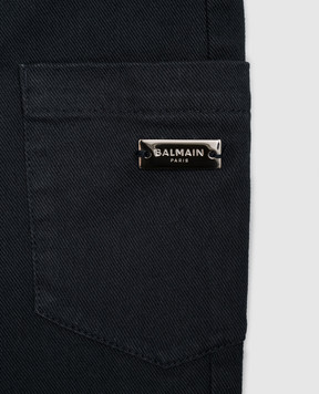 Balmain Children's black jeans BZ6L30Z3702810