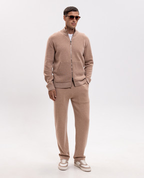 Canali Beige cardigan with wool and cashmere MK02487C1245