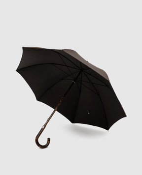 Pasotti Brown checked cane umbrella OMITUO142MILFORD