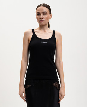 Dolce&Gabbana Black ribbed tank top F8W45TFU7AV