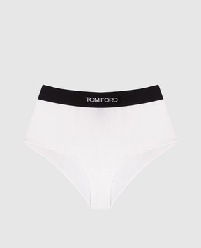 Tom Ford White high-rise panties with logo pattern KNJ008JEX011