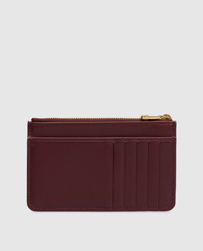 Dolce&Gabbana Burgundy leather cardholder with logo BI1261A9S25