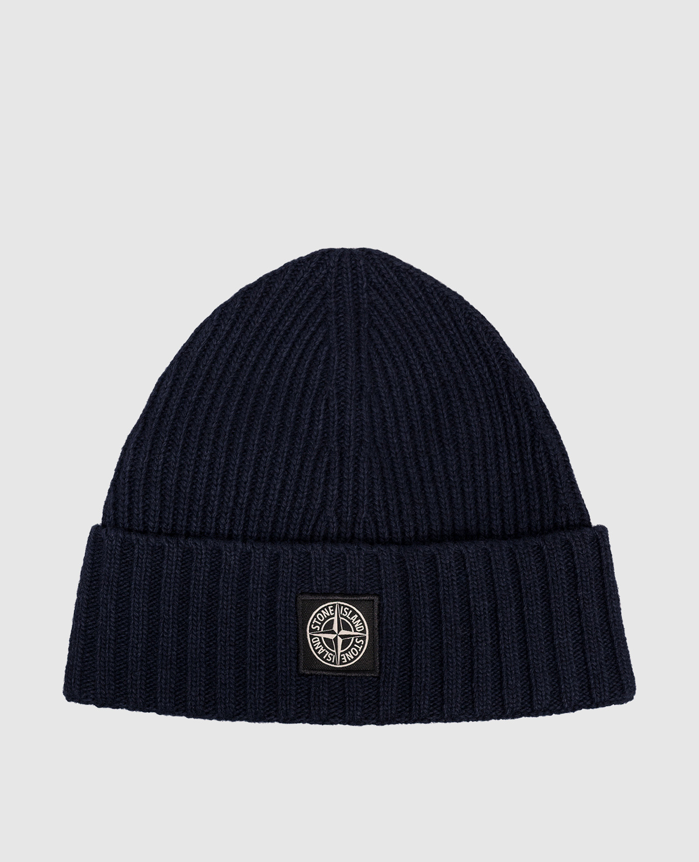

Children's blue wool and cashmere hat with logo Stone Island