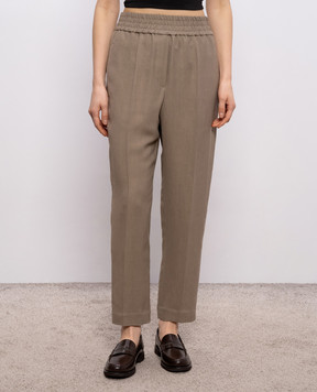 Brunello Cucinelli Brown linen pants MH126P7197