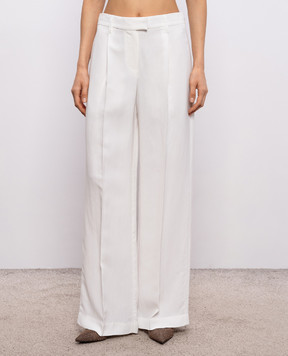 Brunello Cucinelli White linen pants MH126P8884