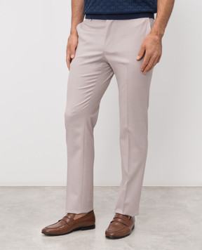 Bertolo Cashmere Gray wool, silk and linen pants 3532936