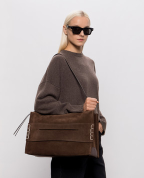 JW Anderson Brown Suede Loafer Bag HB0749LA0364