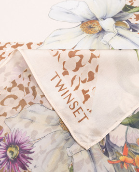 Twinset Beige scarf with branded print 261TA4220