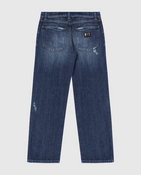 Dolce&Gabbana Children's blue jeans with a frayed effect and holes L42F88LDD53812+