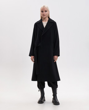 Y`S Yamamoto Black wool coat YVC01125