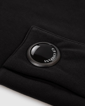 C.P. Company Kids' black joggers with logo patch CNP00ZLCA761014