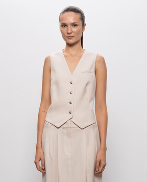 Peserico Beige wool vest A0353103472