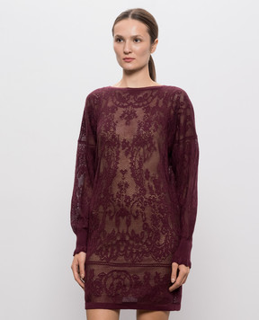 Twinset Burgundy dress with a pattern 262TF3030
