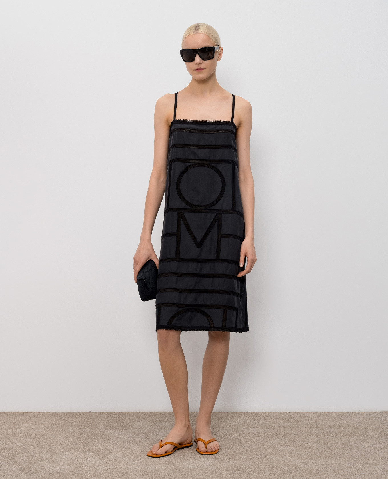 Black midi dress with silk Toteme 2