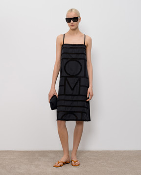 Toteme Black midi dress with silk 253WRD0266FB0491