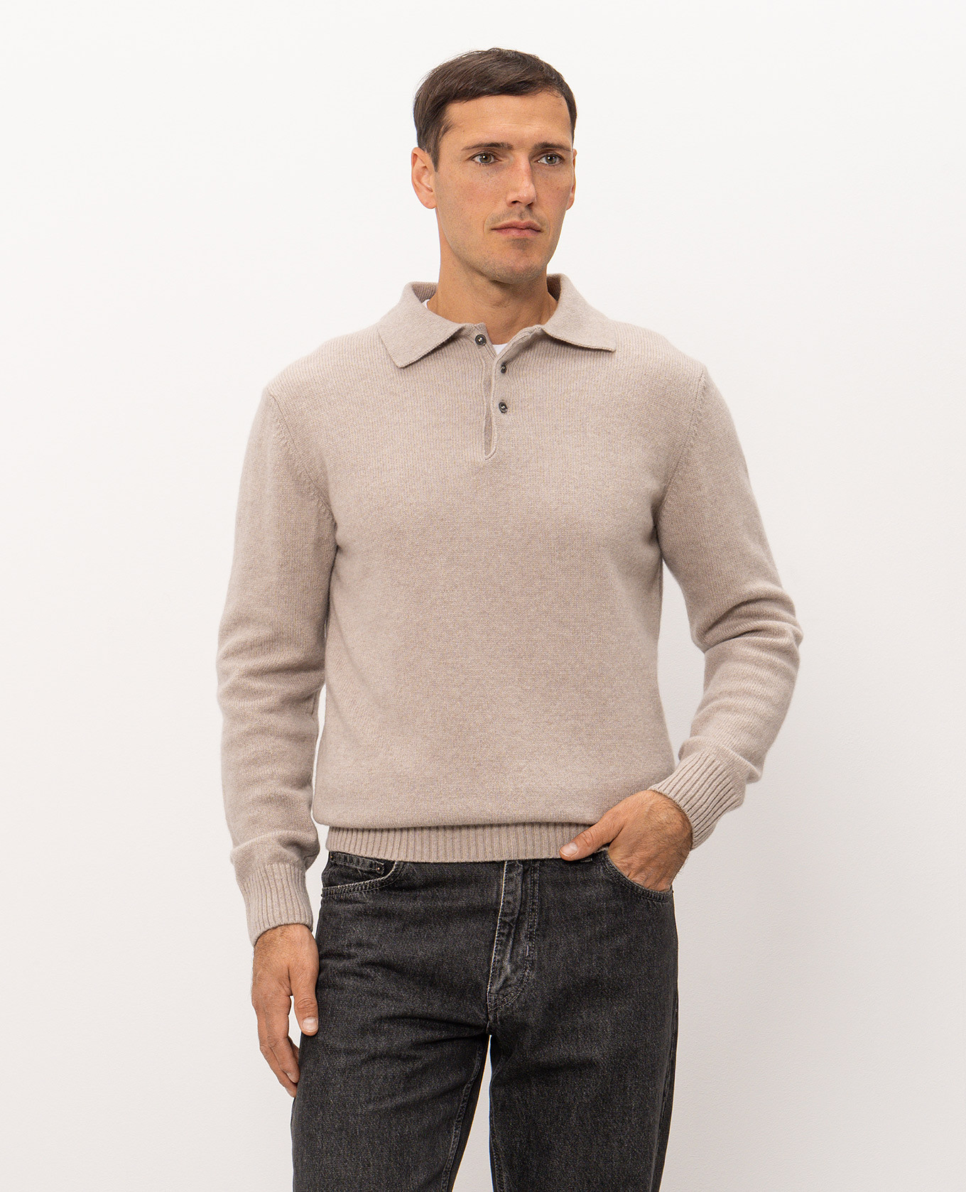 Beige wool and cashmere sweater Pini Parma 3
