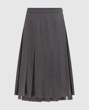 Thom Browne Gray pleated wool skirt FGC400V00626