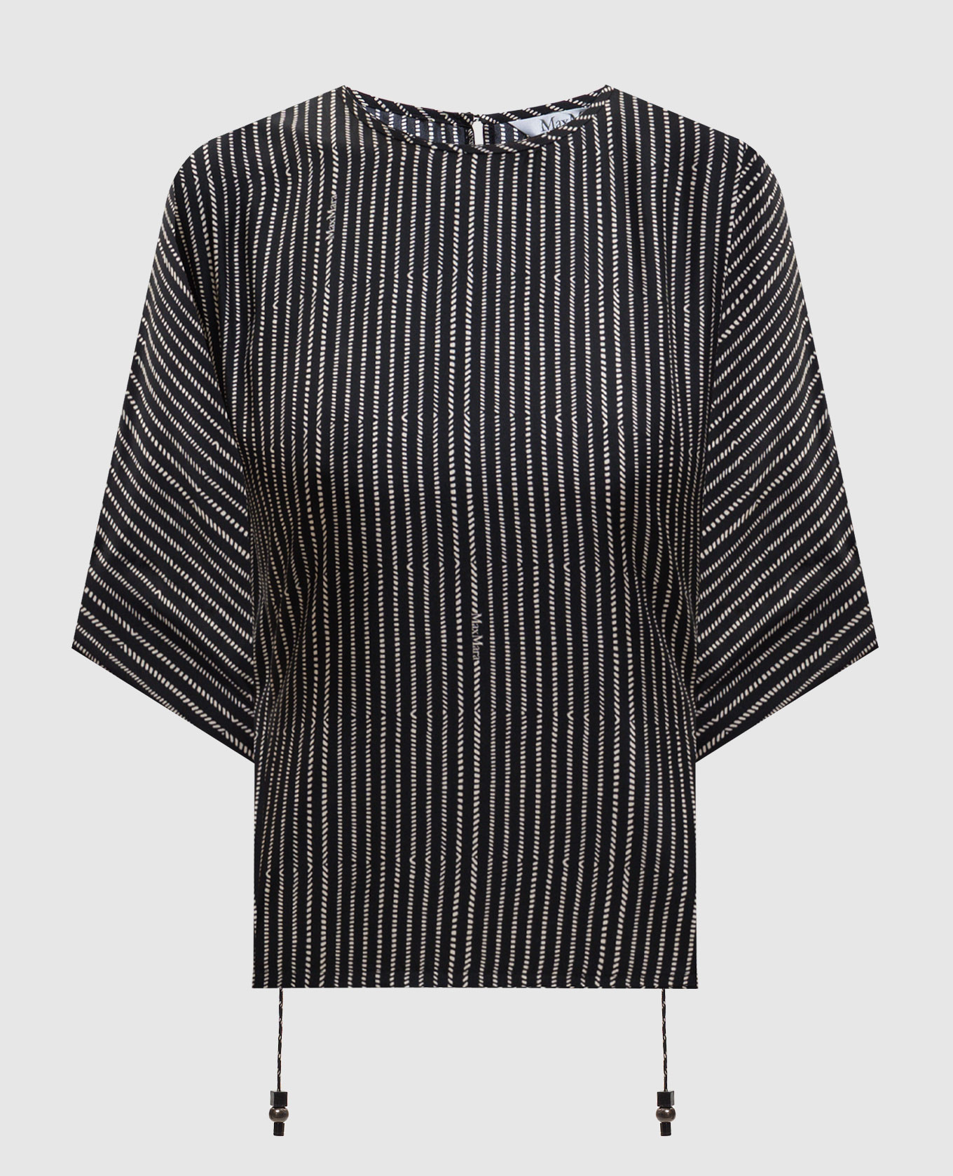 Black NORDICA printed silk blouse