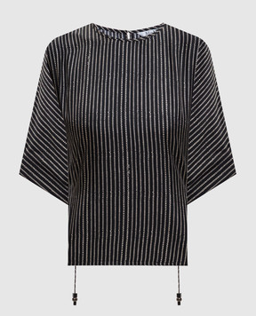 Max Mara Black NORDICA printed silk blouse MXMNORDICA