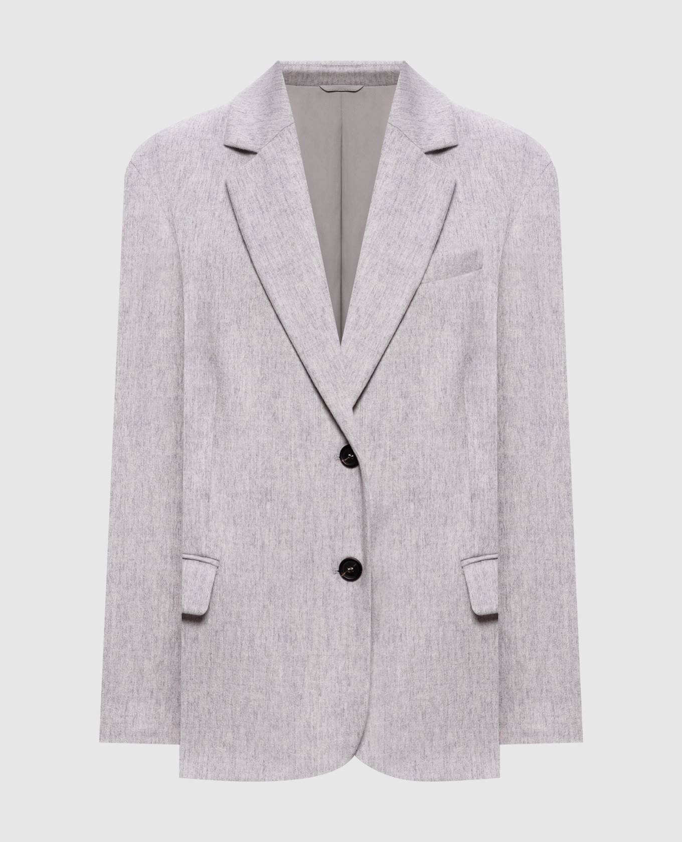 Gray wool jacket with monil chain