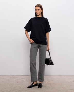 Jil Sander Black t-shirt with logo print J02GC0173J20348